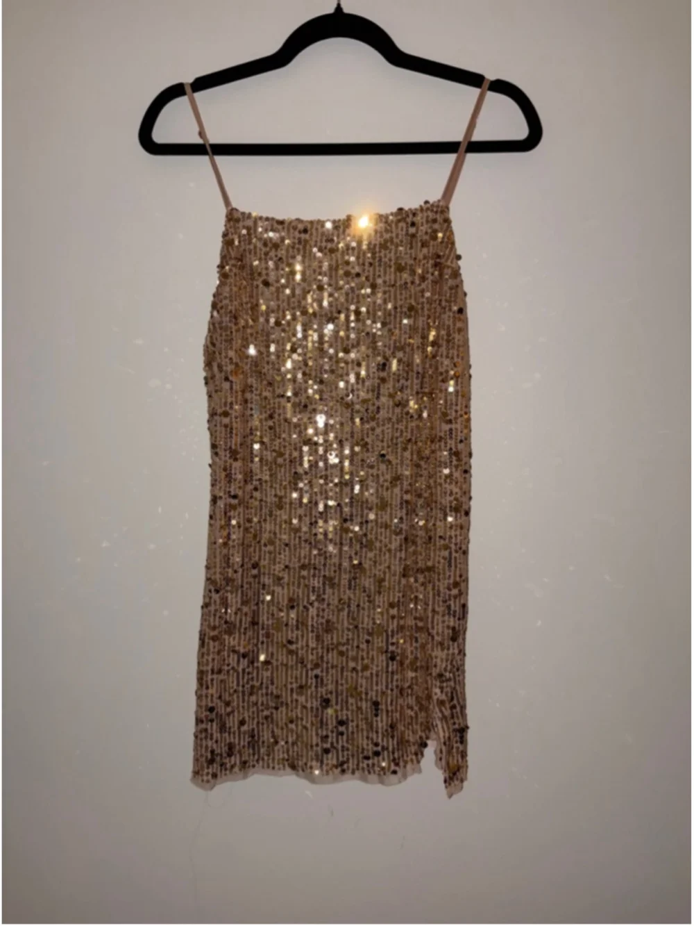 Women's Free People Gold Sequin Mini Dress S